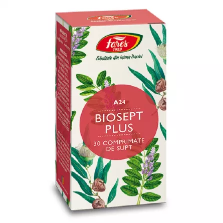 Biosept Plus A24, 30 Comprimate, Fares, [],farmacieieftina.ro