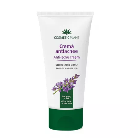 Cosmetic Plant Crema Antiacnee Salvie+Sulf 30 ml, [],farmacieieftina.ro