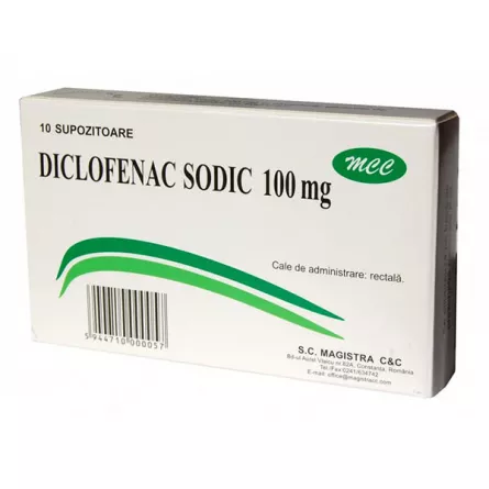 Diclofenac sodic 100 mg supozit x 10, [],farmacieieftina.ro