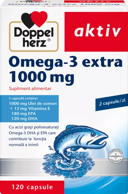 Doppelherz Activ Omega 3 Extra 1000 mg, 120 capsule, [],farmacieieftina.ro