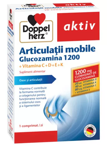 Doppelherz Aktiv Articulatii Mobile Glucozamina 1200 ,30 Comprimate, [],farmacieieftina.ro
