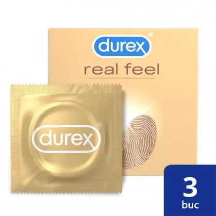 Prezervative Durex Real Feel 3 buc, [],farmacieieftina.ro