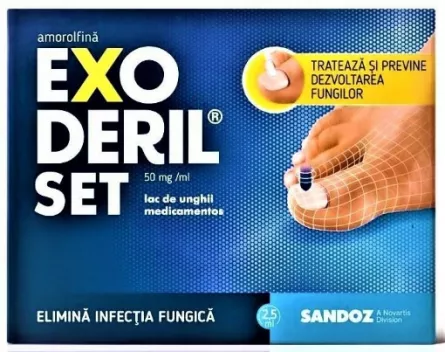 Exoderil Set 50 mg/ml Lac de Unghii Medicamentos 2.5ml, [],farmacieieftina.ro