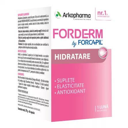 Forcapil Forderm Hidratant, 60 capsule, Arkopharma, [],farmacieieftina.ro