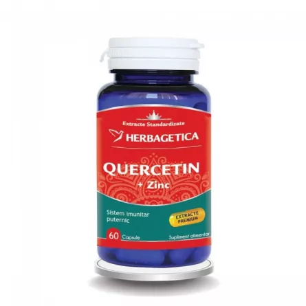 Quercetin Plus Zinc, 60 Capsule, Herbagetica, [],farmacieieftina.ro