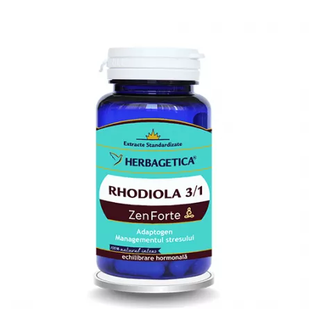 Rhodiola, 30 Capsule, Herbagetica, [],farmacieieftina.ro