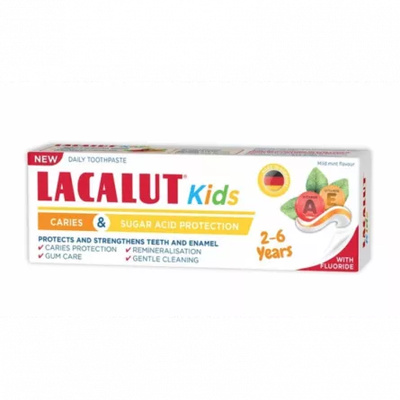 Lacalut pasta  kids (2-6ani) 55 ml, [],farmacieieftina.ro