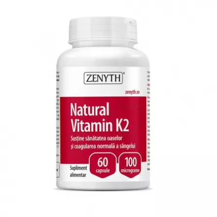 Natural Vitamina K2 (Zenyth) 60 Comprimate, [],farmacieieftina.ro