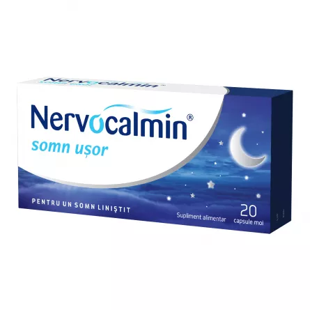 Nervocalmin Somn Usor cu Valeriana Cutie 20 Capsule Moi, [],farmacieieftina.ro