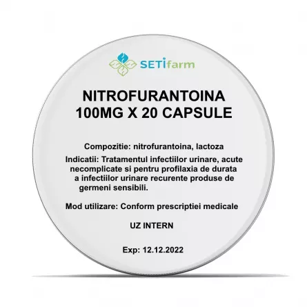 Nitrofurantoina 100 mg, 20 capsule, [],farmacieieftina.ro