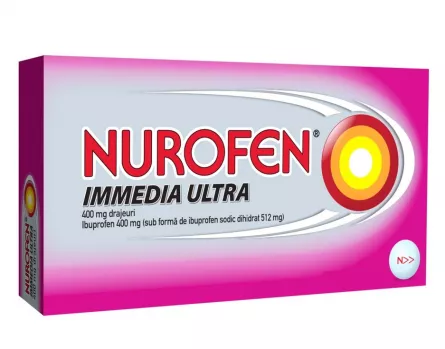 Nurofen Immedia Ultra 400 mg, 12 Drajeuri, [],farmacieieftina.ro
