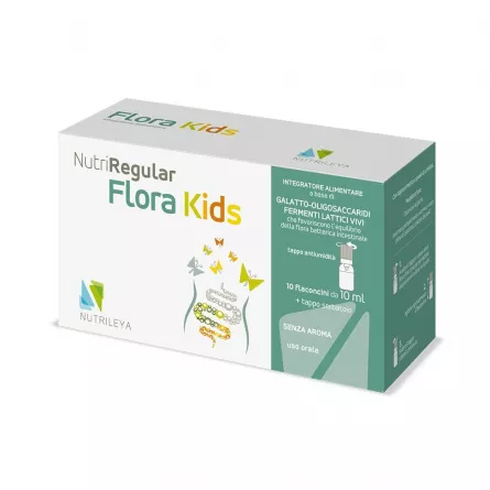 Nutriregular Flora Kids 10 Fiole Buvabile, [],farmacieieftina.ro