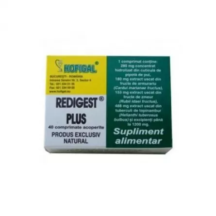 Redigest Plus, 40 Comprimate, Hofigal, [],farmacieieftina.ro