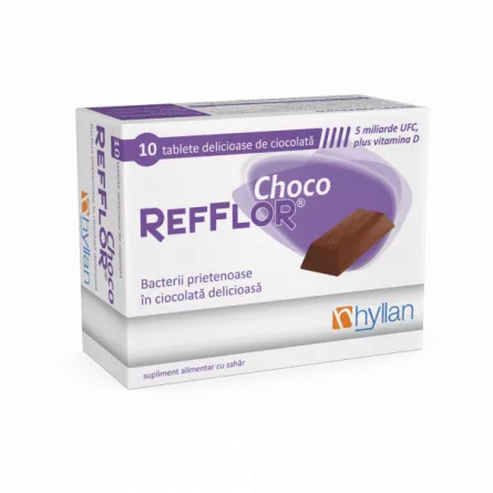 Refflor Choco, 10 Tablete, Hyllan, [],farmacieieftina.ro