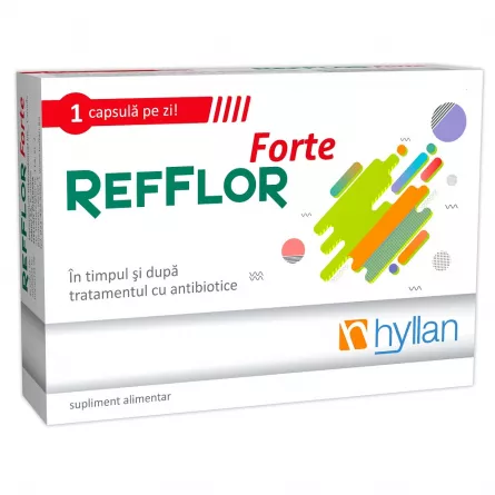 Refflor Forte pentru Adulti, 10 Capsule, Hyllan Pharma, [],farmacieieftina.ro