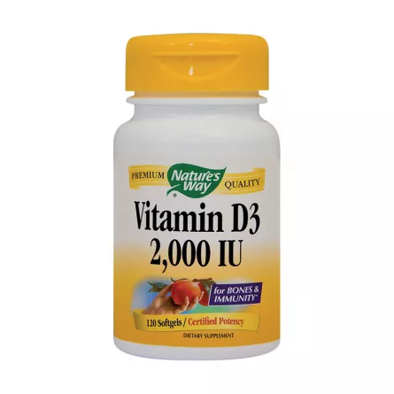 Secom Vitamina D3 2000 UI Adulti 120 capsule, [],farmacieieftina.ro