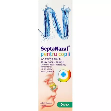 Septanazal Spray Nazal pentru Copii 0.5mg / 50mg / ml, 10 ml, [],farmacieieftina.ro