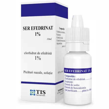 Ser Efedrinat 10mg/ml Picaturi Nazale 1%, 10ml, Tis Farmaceutic, [],farmacieieftina.ro