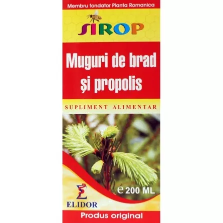 Sirop de Muguri de Brad si Propolis, 200 ml, Elidor, [],farmacieieftina.ro