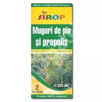 Sirop Muguri de Pin si Propolis, 200 ml, Elidor, [],farmacieieftina.ro