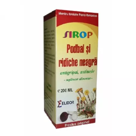 Sirop Podbal si Ridiche Neagra, 200 ml, Elidor, [],farmacieieftina.ro