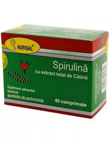 Spirulina 500mg cu extract de catina ,40 comprimate, [],farmacieieftina.ro