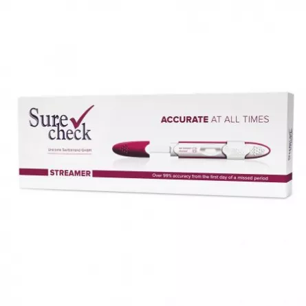 Test Sarcina Surecheck Streamer 1 buc/pachet, [],farmacieieftina.ro