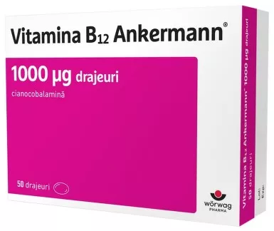 Vitamina B12 Ankermann  1000 mcg, 50cpr, [],farmacieieftina.ro
