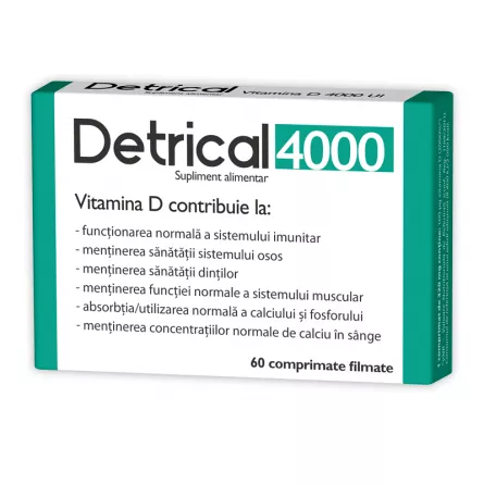 ZDROVIT DETRICAL D3 4000UI CT*60CPR, [],farmacieieftina.ro