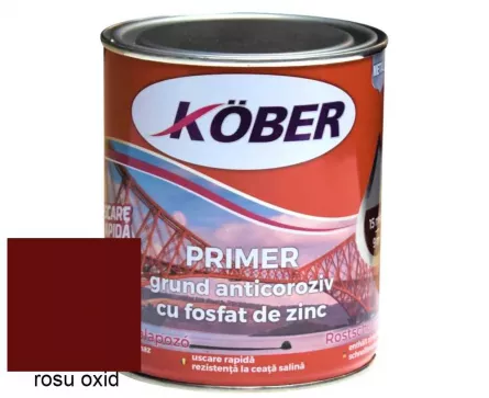 Grund cu zinc pentru metal, Kober Primer, int/ext, rosu oxid, 0.75 L, [],matis.ro