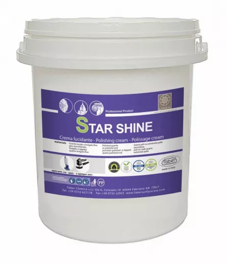Star Shine Neutru crema de lustruit granit si cuart pe baza de apa, 5kg, FABER, [],stoneproof.ro