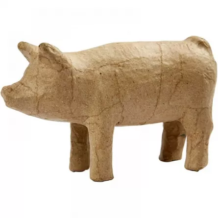 Animal din hârtie reciclată pentru decorat - Porc, 8 x 14 cm, [],edituradiana.ro