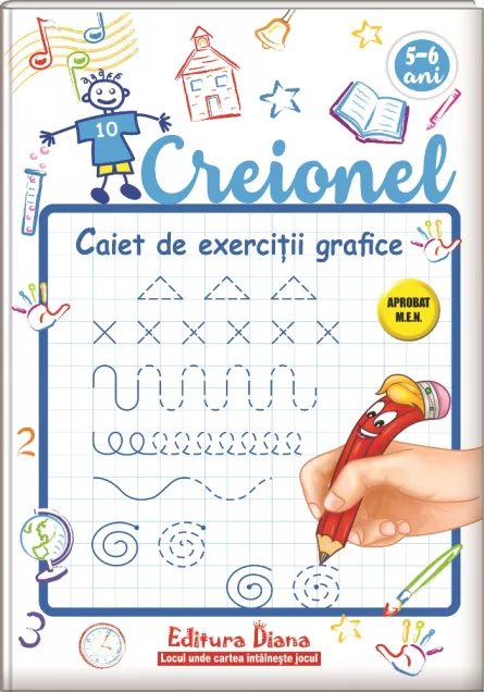 Creionel - caiet de exerciții grafice 5-6 ani, [],edituradiana.ro