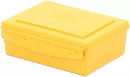 Cutie galbenă din plastic pentru depozitare, 19 x 15 x 7 cm, [],edituradiana.ro