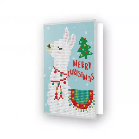 Felicitare cu diamante - Alpaca de Crăciun, [],edituradiana.ro