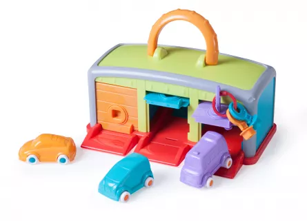 Set garaj cu 3 mașinute de jucărie și 3 chei colorate, [],edituradiana.ro