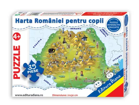 Harta României - Puzzle 35 piese, [],edituradiana.ro