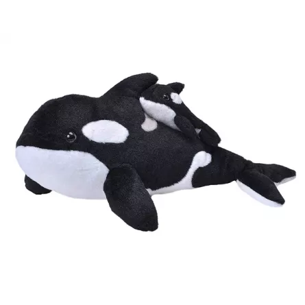 Jucărie din pluș - Delfin (Orca), 30 cm cu pui, 13 cm, [],edituradiana.ro