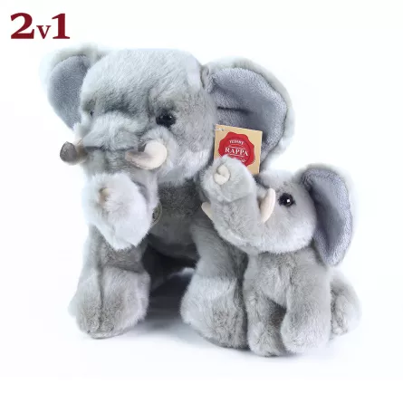 Jucărie din pluș - Elefant, 27 cm cu pui, 13 cm, [],edituradiana.ro