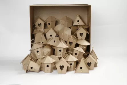 Mini căsuţă pentru păsări din hârtie reciclată, [],edituradiana.ro