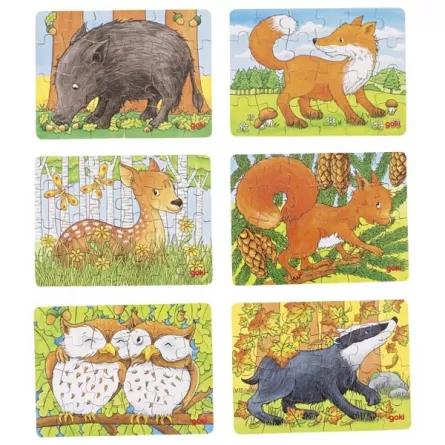 Mini-puzzle cu 24 de piese  - Animale din pădure, [],edituradiana.ro