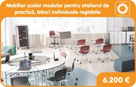 Mobilier școlar modular pentru atelierul de practică, bănci individuale reglabile, [],edituradiana.ro