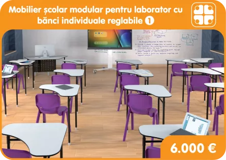Mobilier școlar modular pentru laborator cu bănci individuale reglabile (1), [],edituradiana.ro