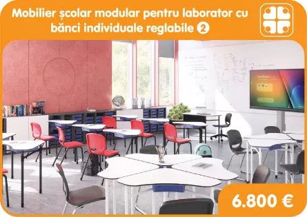 Mobilier școlar modular pentru laborator cu bănci individuale reglabile (2), [],edituradiana.ro