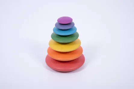 Set forme circulare din lemn de diferite culori şi dimensiuni pentru echilibru, [],edituradiana.ro
