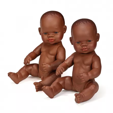 Păpușă bebeluș african - băiat  32 cm, [],edituradiana.ro