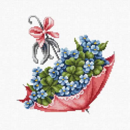Prima mea broderie - Umbrelă roșie cu flori, [],edituradiana.ro