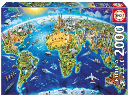 Puzzle - Atracții turistice ale lumii, 2000 de piese, [],edituradiana.ro