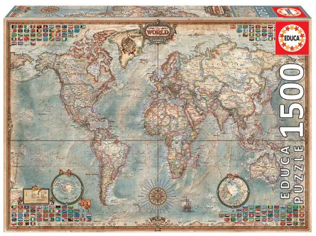 Puzzle cu 1500 de piese - Harta politică a lumii (RESIGILAT), [],edituradiana.ro