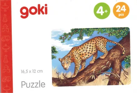 Puzzle cu 24 de piese din lemn - Leoparzi, [],edituradiana.ro
